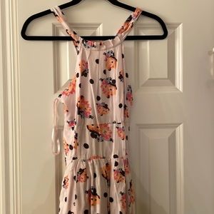 Free people dress. Fun spring or summer dress light pink with floral print.